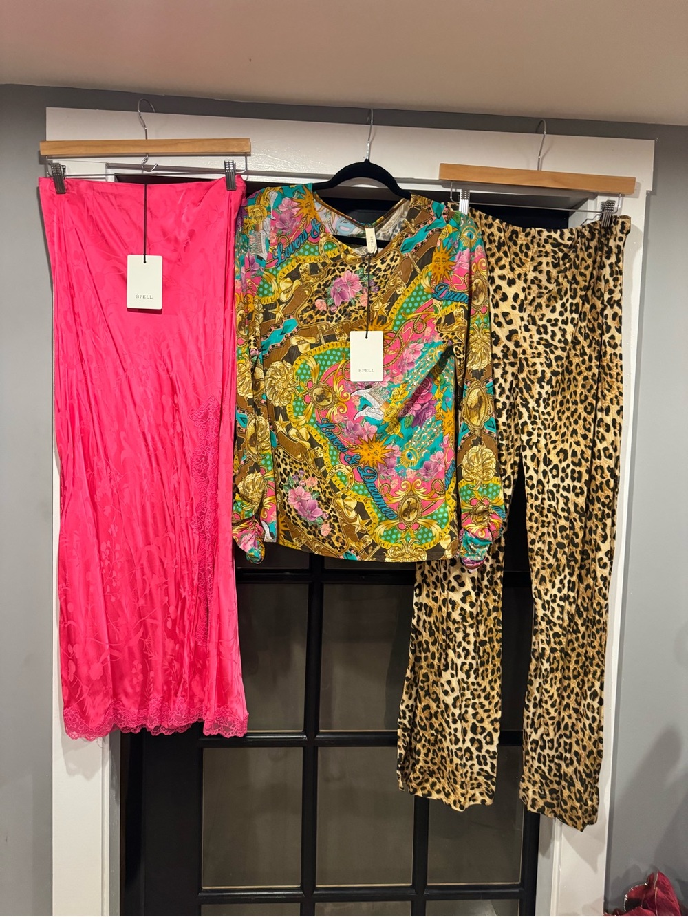 Spell samantha bias pant vintage leopard XL Tan/Black BNWT - Picture 5 of 5